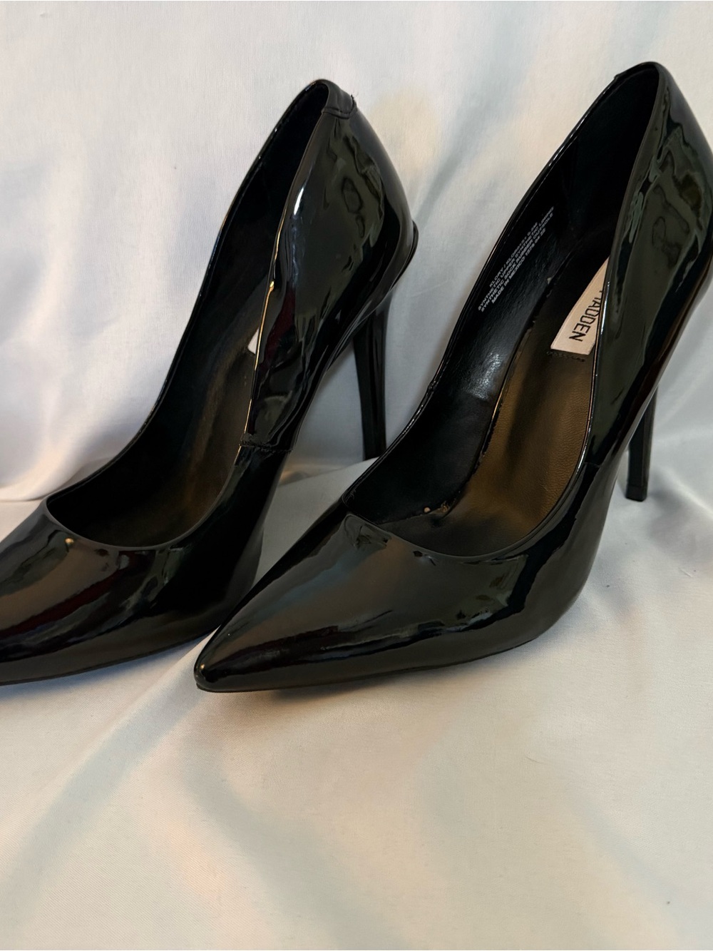 Steve Madden Black Patent Pointed-Toe Stiletto Heels